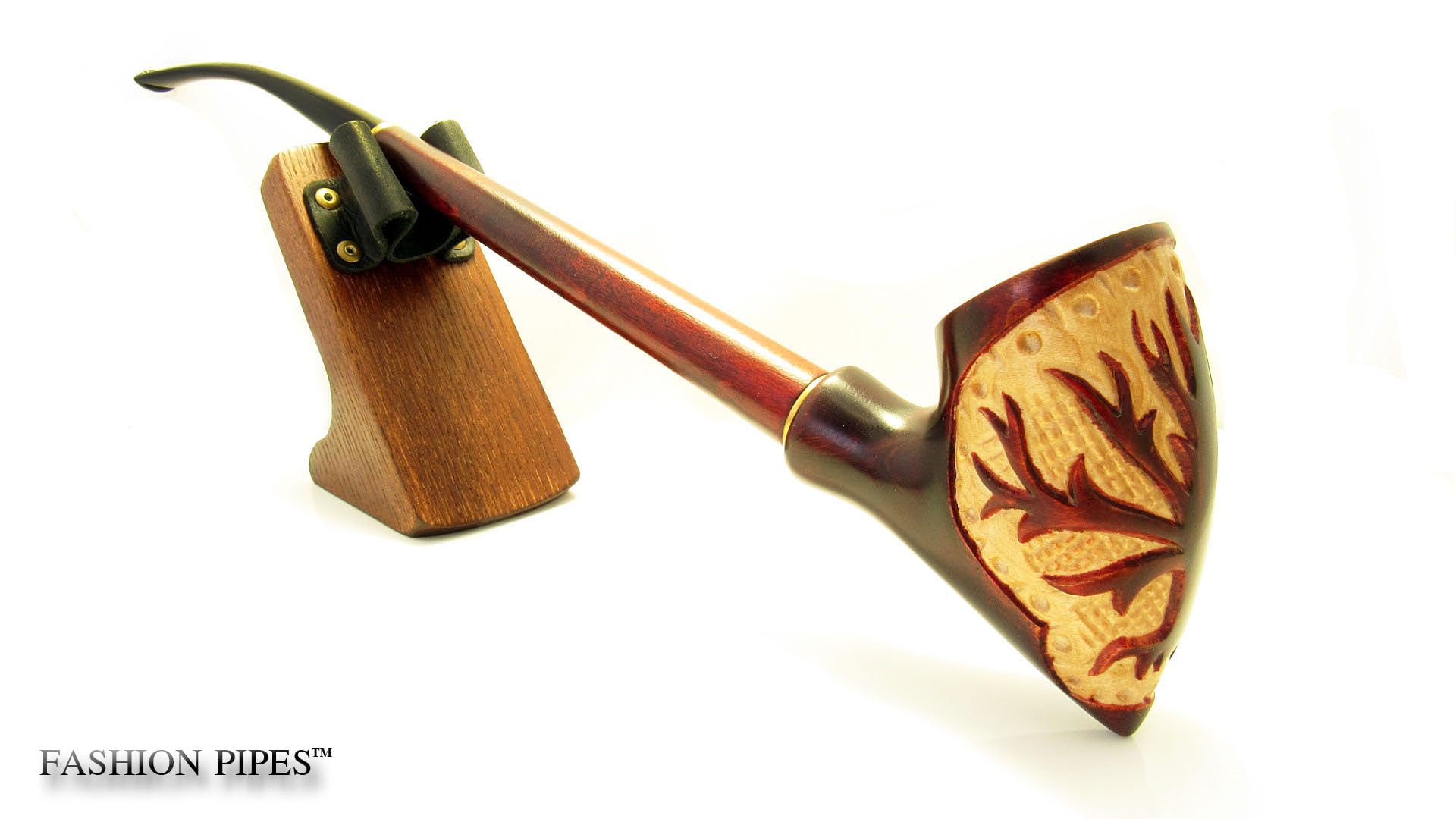 Pipa de fumar tabaco Churchwarden larga Fashion Nordic "Tree" of Life, pipa de madera de 33 cm diseñada para fumadores de pipa