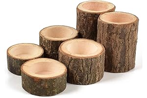 Personalized Rustic Wooden Tea Light Candle Holders Set