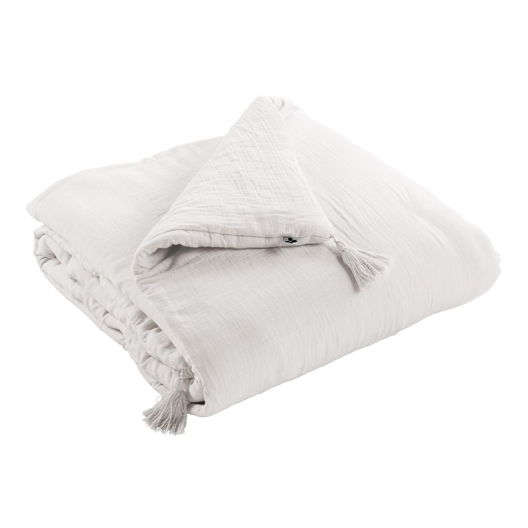 Edredon - Copriletto 150 x 150 cm, effetto farfalla®, 100% garza di cotone, 125 g/m², per letto matrimoniale [ coperte, copriletto e trapunta] (bianco Chantilly)