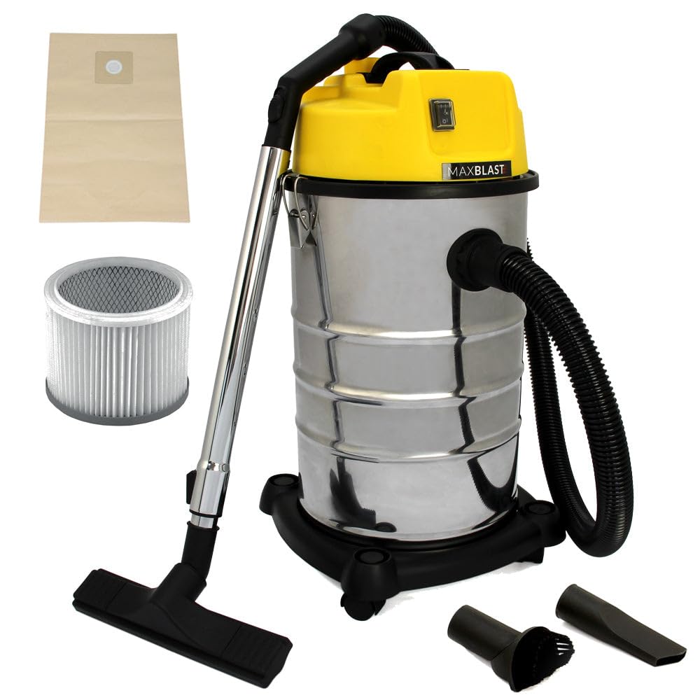 Sistema Pulizia Grondaie con Aspiratore Industriale 30L Solidi e Liquidi 1400W Triplo Motore Tubi Alluminio 1.2m–7.2m Ø51mm Ugelli Intercambiabili Cavo 9m Tubo 1.5m