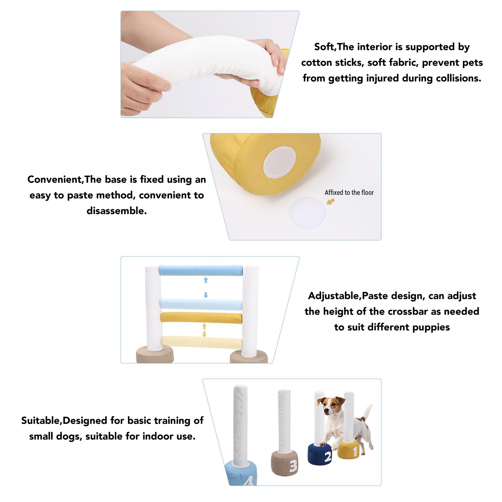 Alomejor Durable Kit de Curso de Agilidad para Cachorros 3 en 1 para Sesiones de Entrenamiento y Tiempo de Juego Interactivo con Dueños de Mascotas