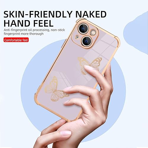 Miniatura 4 de OOK Funda compatible con iPhone 13, funda de lujo con borde chapado en el borde y protección completa de la lente de la cámara, lindo patrón de