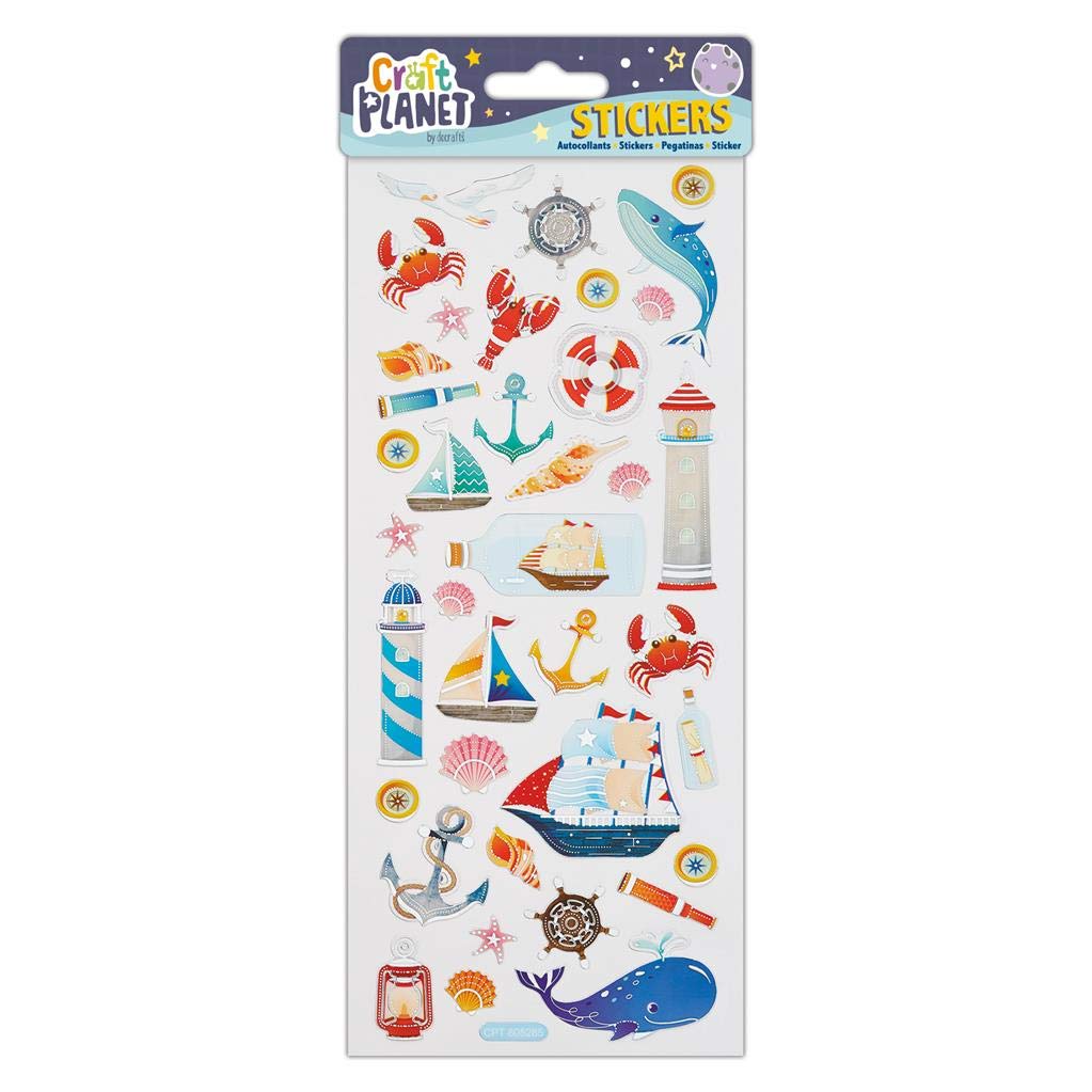 Craft Planet Fun Stickers, Sea, for Young Crafters Collection, Posters, Card Making, Scrapbooking, Party Bag Fillers, Sticker Book, Reward Charts, Invites, Crafts