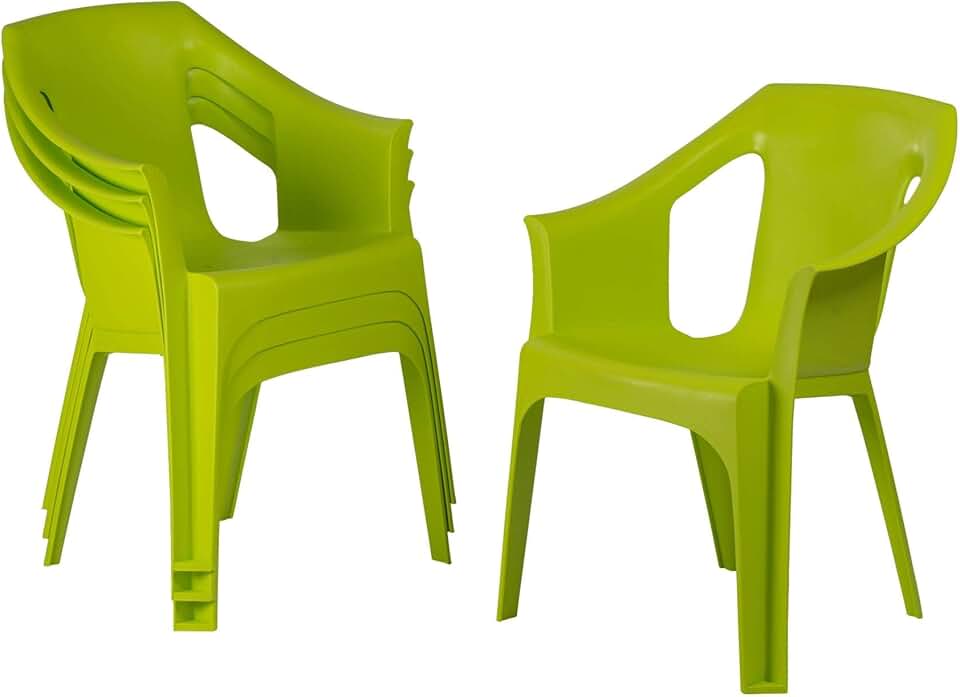 Amazon.co.uk green plastic chairs Garden & Outdoors