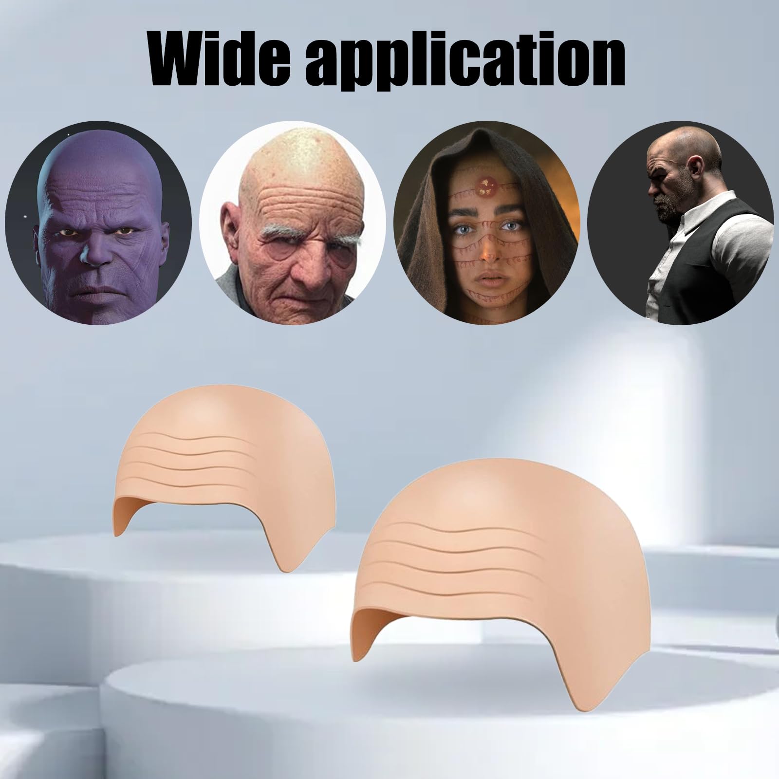 VPB Bald cap,Bald cap fancy dress,gru costume,Adult men and women Halloween Fancy Dress Cosplay Hats Costume Accessories(2Pcs) - Image 3