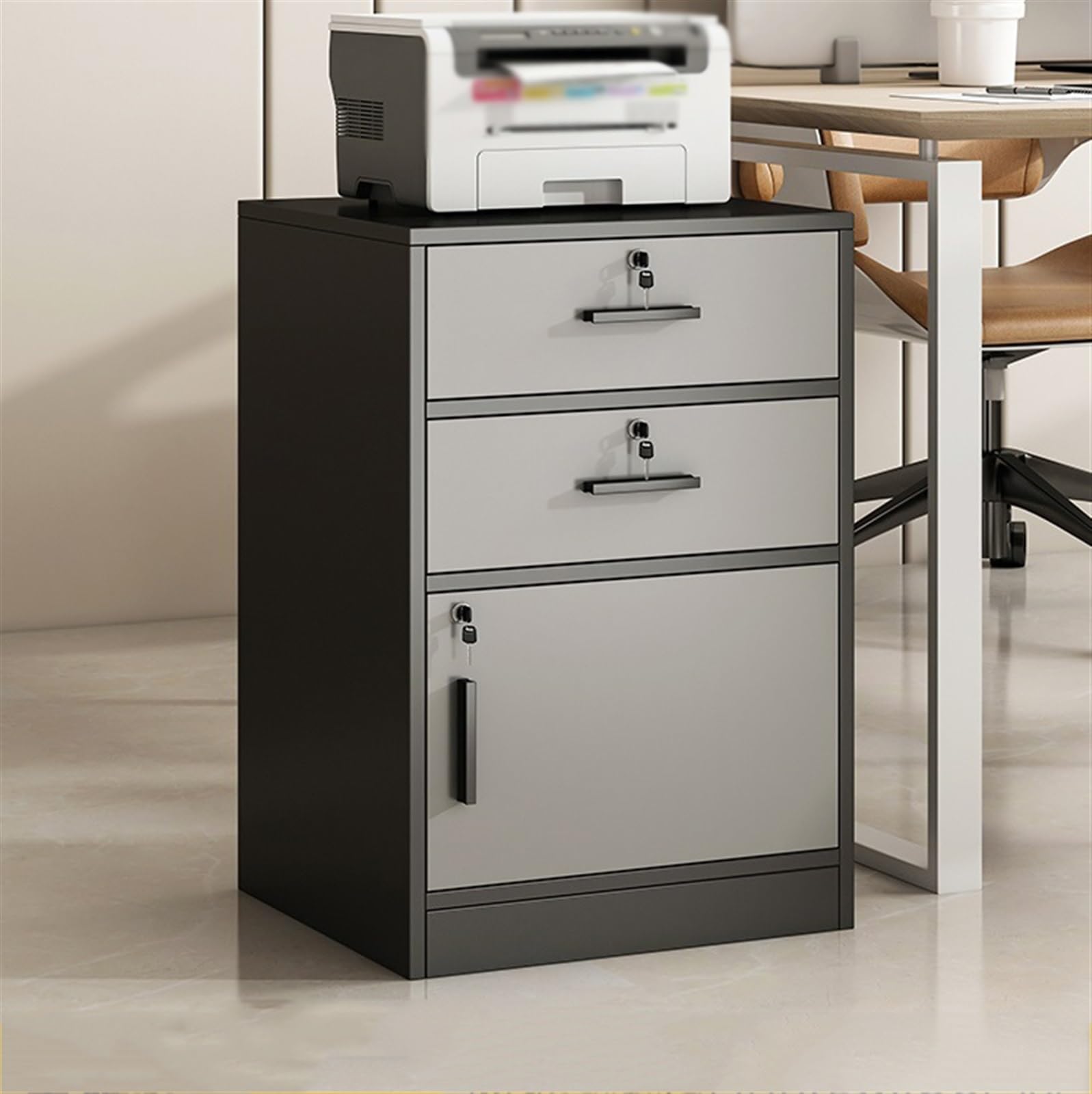 Armadietto Portadocumenti Armadietto classificatore for ufficioArmadietto portaoggetti in legno a due cassetti con un'antaArmadietto classificatore con serraturaContenitore multistratoPiccolo armadiet