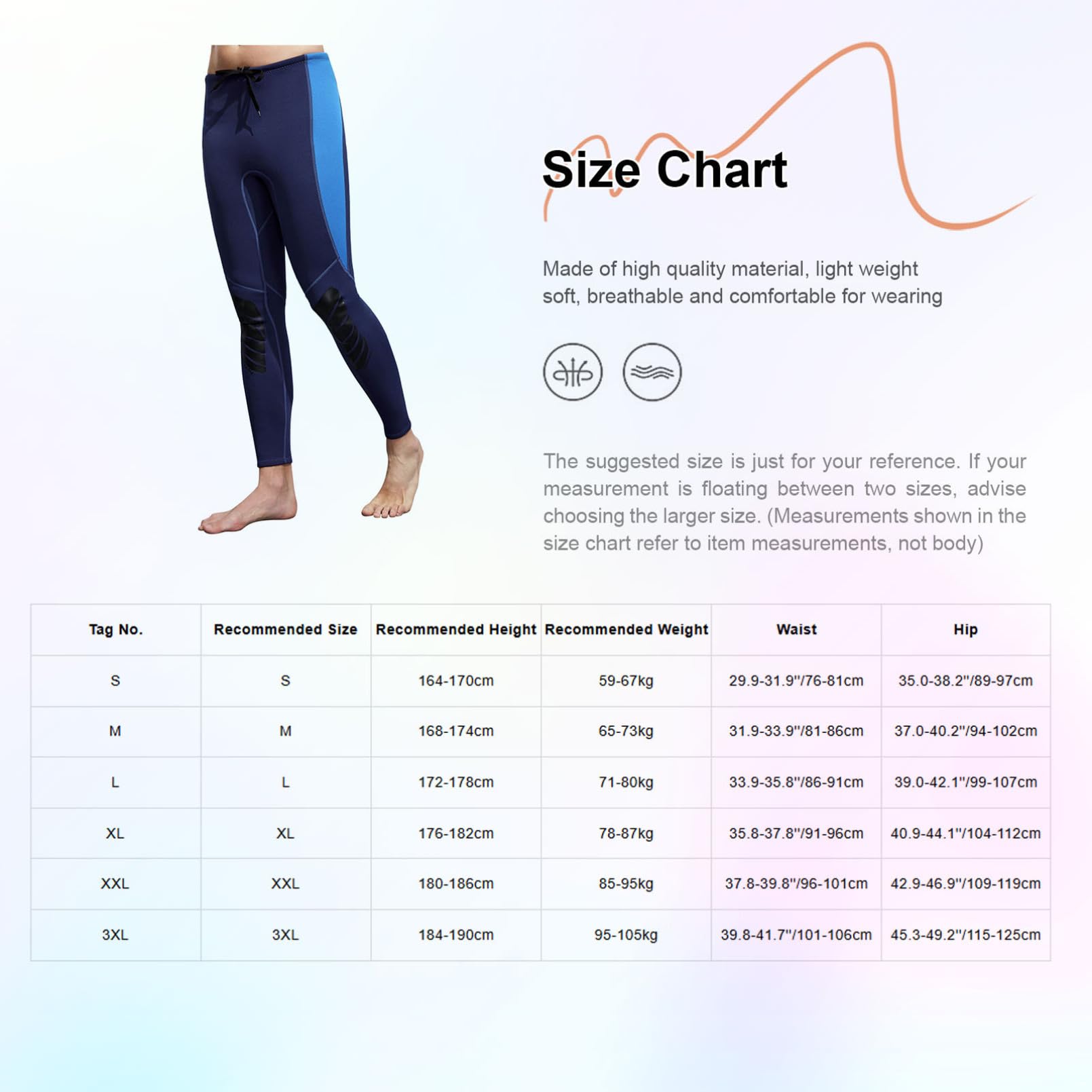 inhzoy Herren Neopren Hosen 3mm Lange Badehose Warm Mit Kordelzug Zum Tauchen Surfen Schnorcheln Kajakfahren