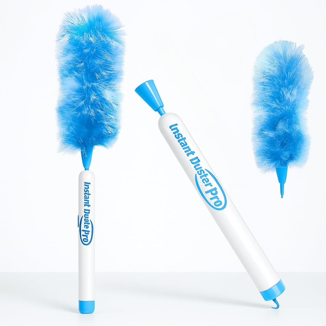 Instant Duster Pro Plumero eléctrico inalámbrico Original, Sistema Antiestático, Fibras electromagnéticas