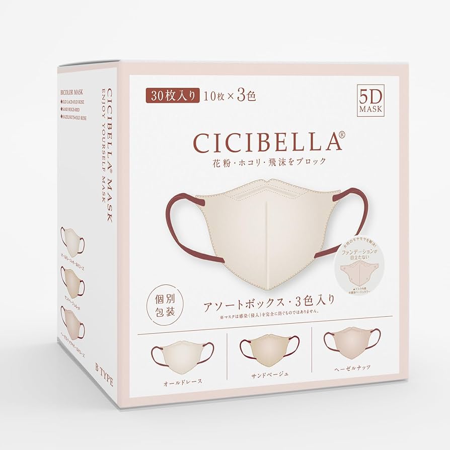 Amazon.co.jp: シシベラ(CICIBELLA) 5D立体マスク バイカラー ボックス