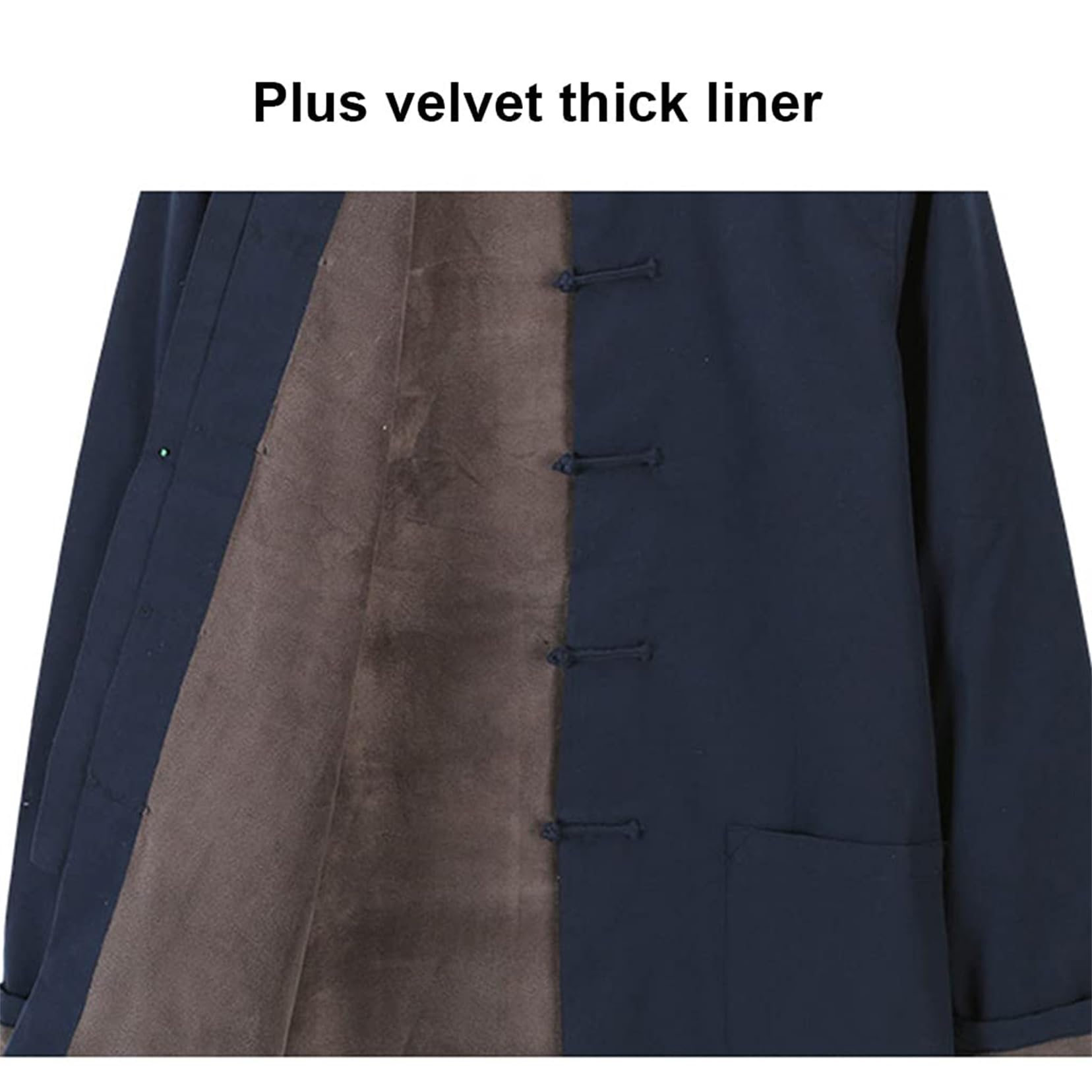 Traje Tang, Chaquetas gruesas de invierno, abrigos de algodón for traje, uniformes cálidos de Tai Chi for hombre, ropa de Kung Fu chino, camisetas(Blue_XL)