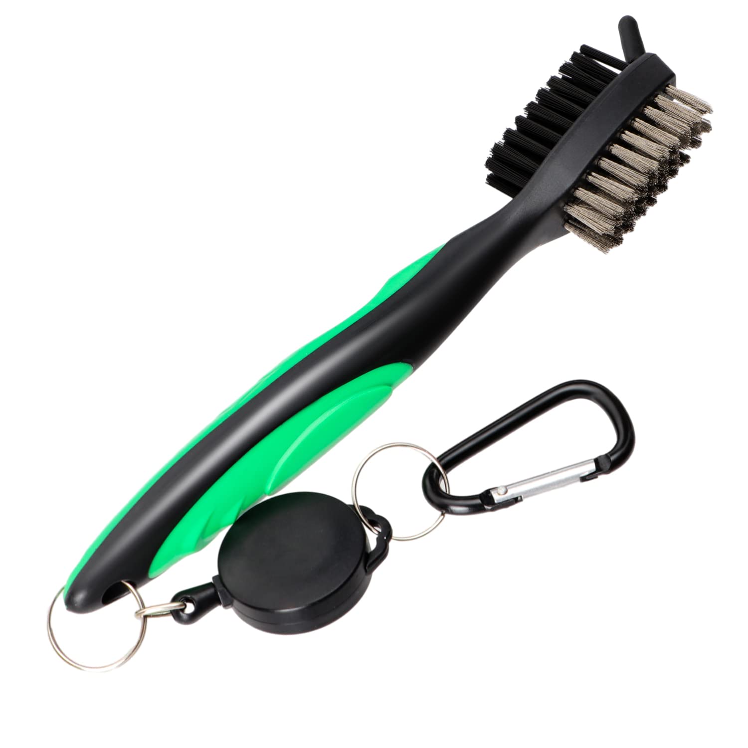 Aruicheng Green Golf Club Cleaner Brush And Groove Cleaner Portable Golf Club Brush 2 Ft Retractable Aluminum Carabiner Golf Accessories Easily Attaches To Golf Bag