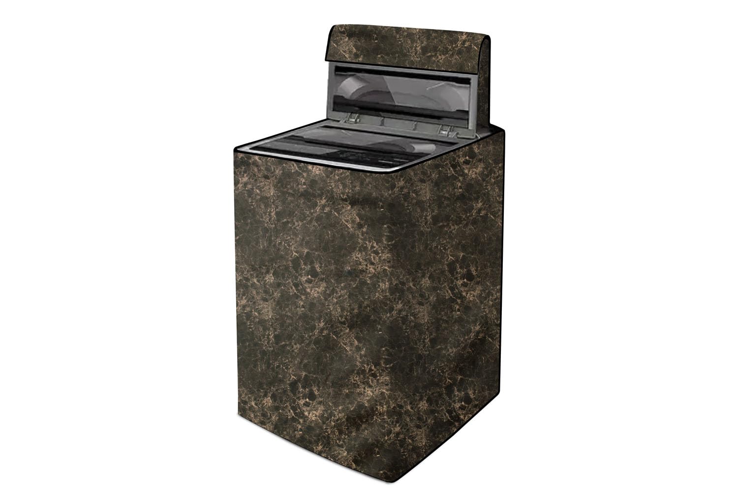 The Furnishing Tree Waterproof and Dustproof PVC Washing Machine Cover Top Loading Compatible for Samsung Back Panel, 8.5 kg, 9 kg, 9.5 kg, 10 kg, CM-(63x63x92), Marble Pattern Coffee
