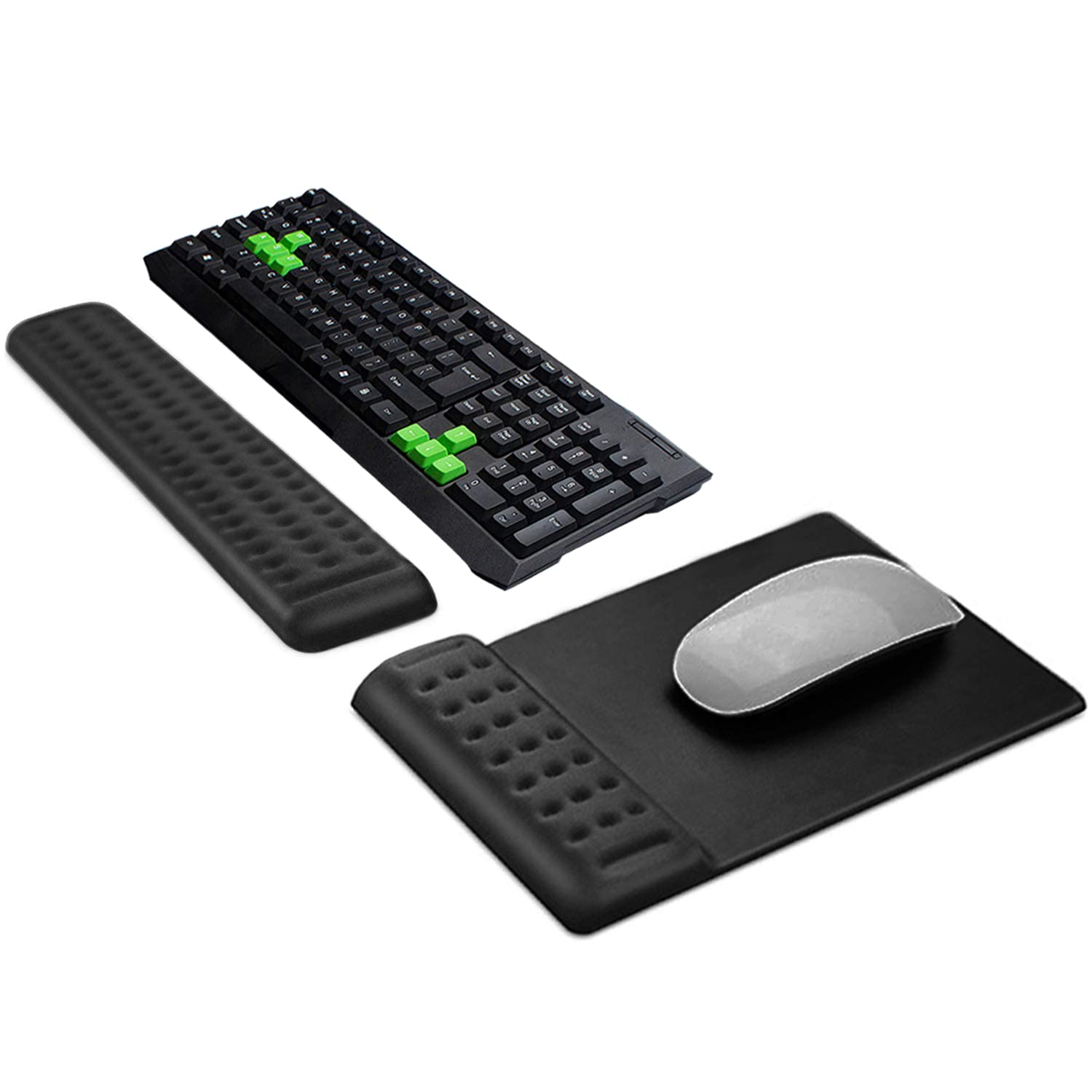 X spring Wrist Rest Pad Set, Ergonomic Mouse Pad with Wrist Rest, Mouse Pad and Keyboard Wrist Rest with Non-slip PU Base, Memory Foam Wrist Rest Provides for Comfortable Typing and Wrist Pain Relief