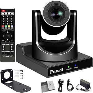 Prisual PTZ Camera Gen 5, 30X Optical Zoom Auto AI Tracking, HDMI 3G-SDI USB IP Streaming, 0.5 Lux for Church Live Streaming, YouTube Facebook, Events, vMix, OBS, Wirecast. TEM-30S PRO