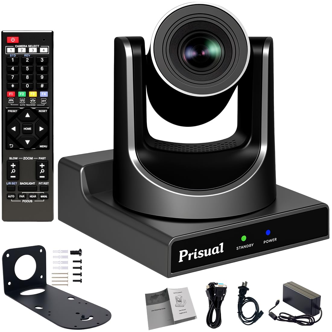 Prisual PTZ Camera Gen 5, 30X Optical Zoom Auto AI Tracking, HDMI 3G-SDI USB IP Streaming, 0.5 Lux for Church Live Streaming, YouTube Facebook, Events