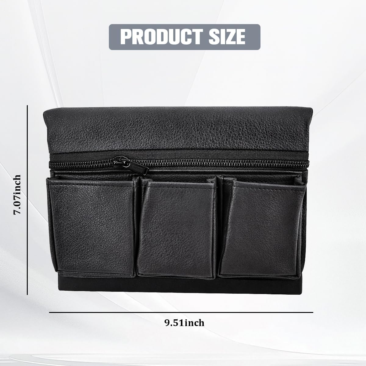 BESULEN Car Window Side Storage Box, Multifunctional Leather Vehicle Side Door Armrest Pad Organizer with Pockets, Auto Window Arm Elbow Rest Storage Bag, Universal for SUV Van Truck (Black)