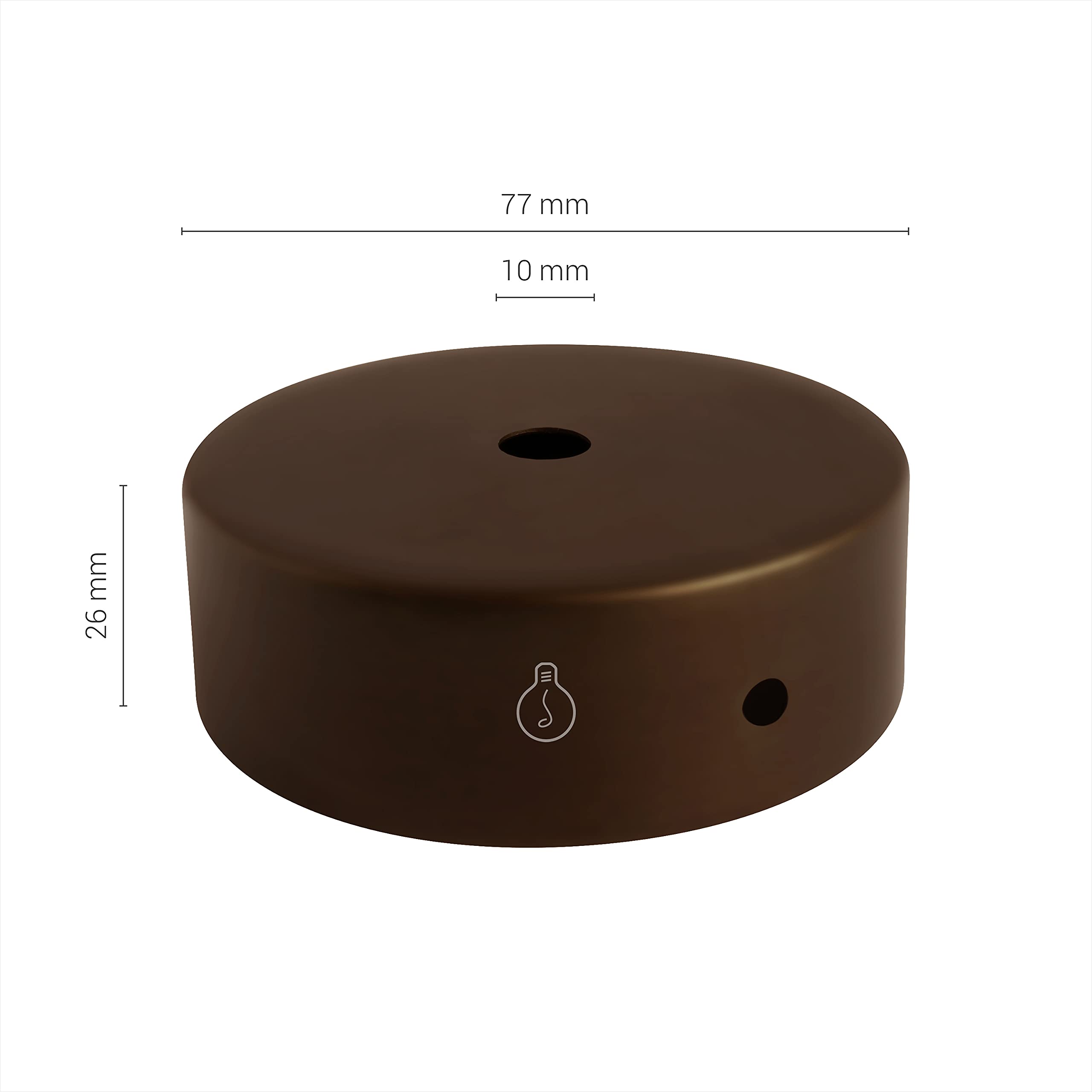 AMARCORDS, Ceiling Light Canopy Metal Colour CORTEN, lamp Canopy Complete with Cable Clips - Image 3