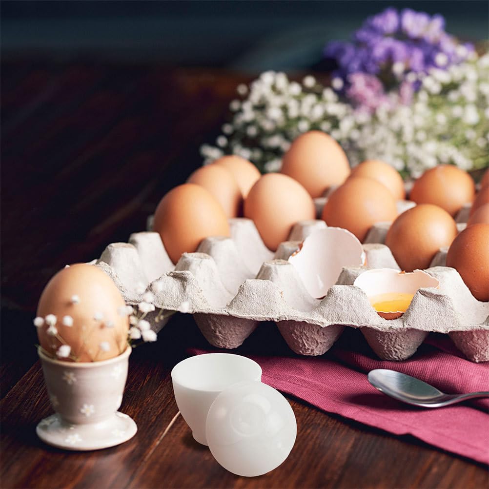 Mipcase 4 Hueveras Microondas Cocedor Huevos Microondas Taza De Cocción De Huevo Para Huevos Poché Y Al Vapor Accesorio De Cocina Para Desayuno En Horno 3.74 X 2.55 X 2.55 in
