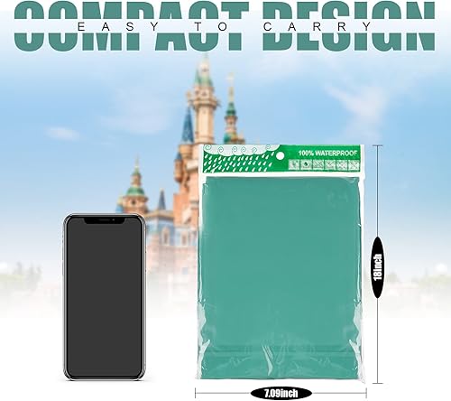 Miniatura 4 de Paquete de 20 ponchos de lluvia desechables para la familia, ponchos de lluvia gruesos para adultos y niños, impermeable de emergencia con capucha