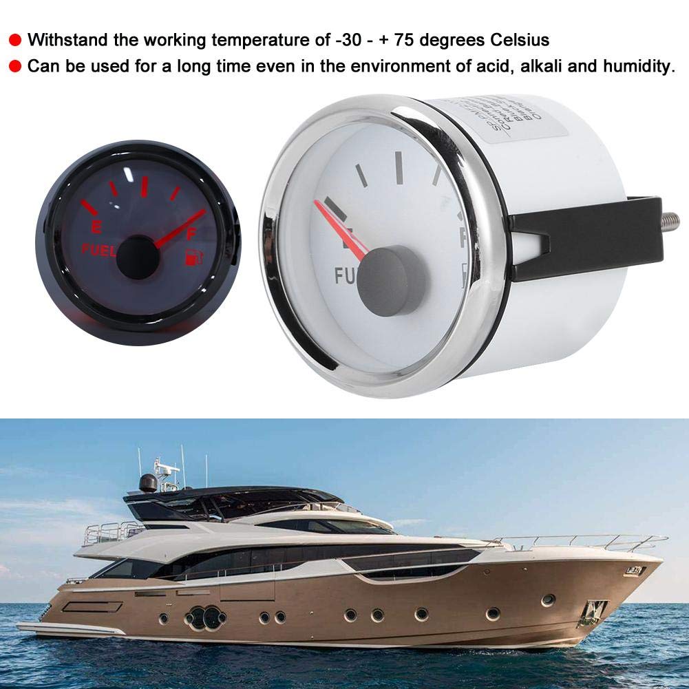 Indicatore di livello serbatoio olio 52mm 2in 0-190ohm per auto barche marine quadrante bianco