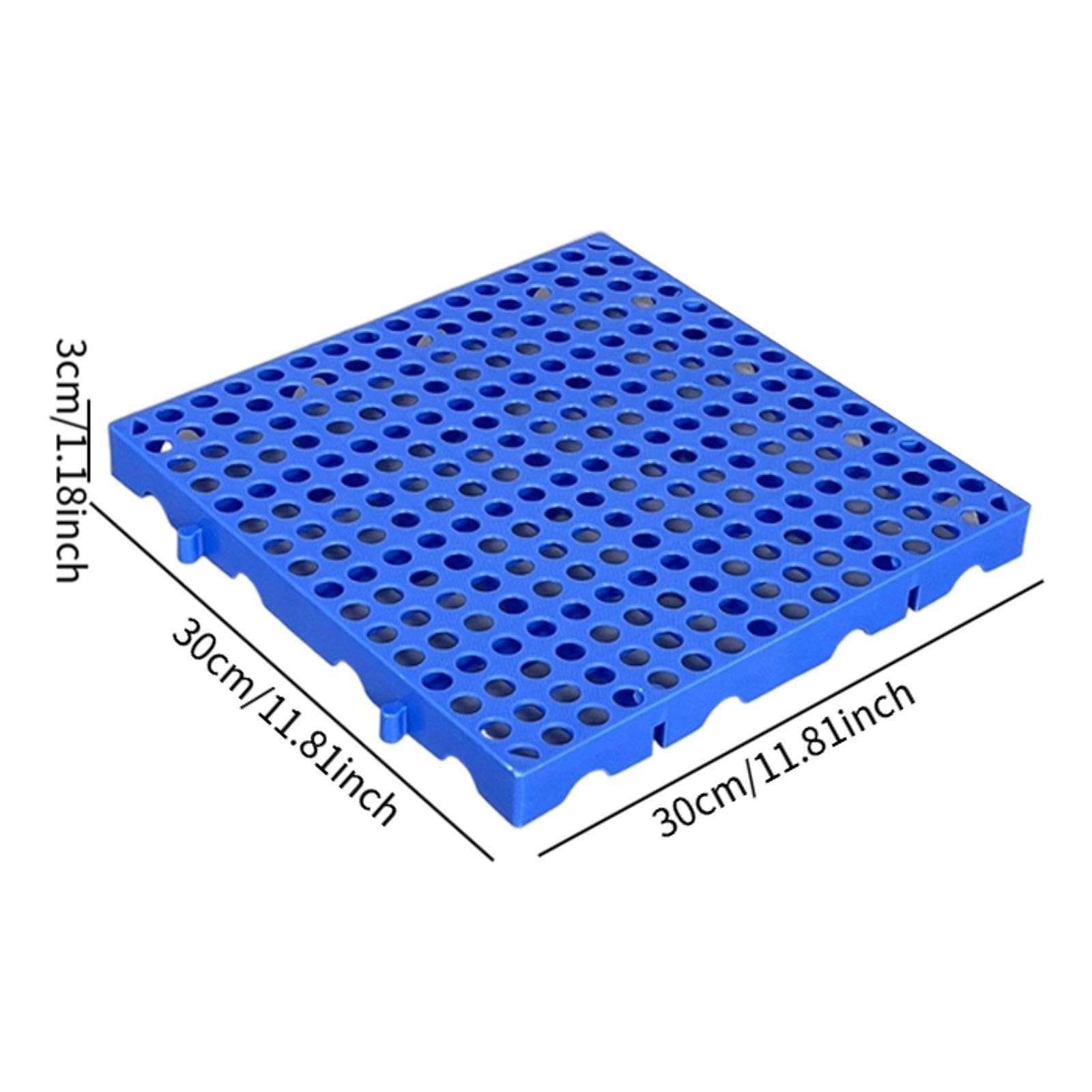 Paleta de plástico resistente al agua entrelazada, 30 x 30 cm, 3 cm de grosor, resistente, apilable, ventilada, solución de almacenamiento para sótanos (paquete de 10)
