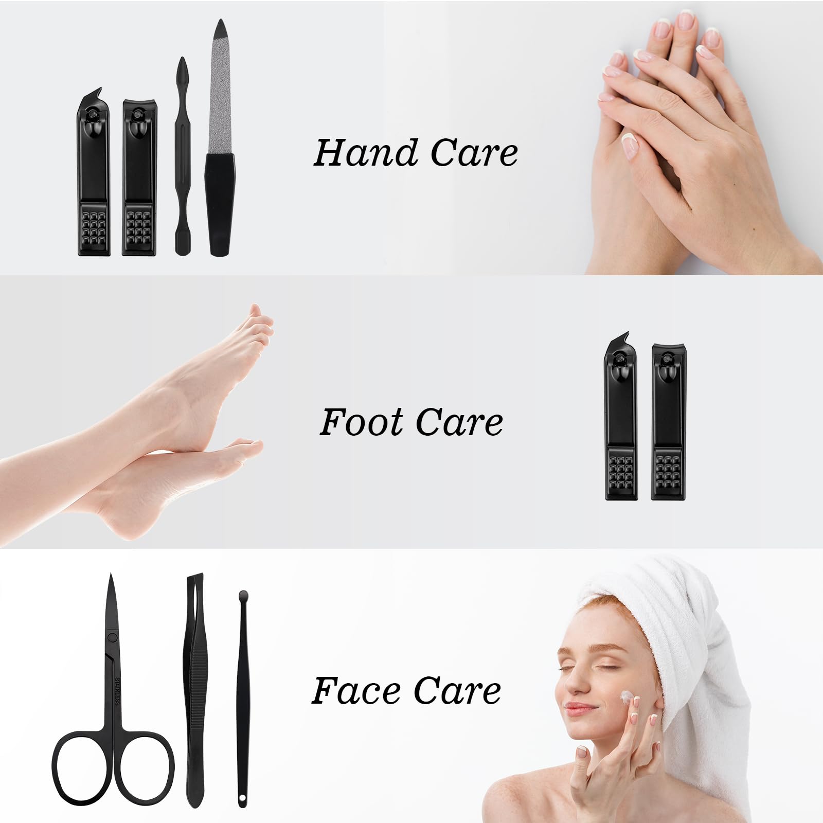 Juego de manicura y pedicura para el cuidado personal, kit de 7 piezas de manicura y pedicura, kit de cuidado de uñas para hombres, adecuado para viajes (gris) regalo para hombres, marido,