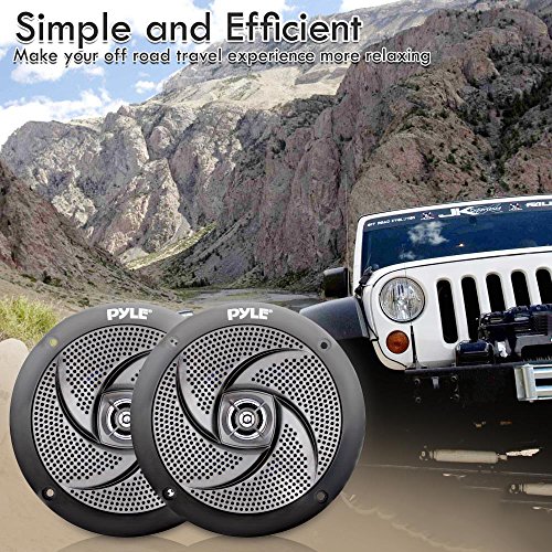 Pyle Marine Speakers - 5.25" Inch Low Profile Slim Style Waterproof Wakeboard Tower And Weather Resistant Outdoor Audio Stereo Sound System With 180 Watt Power - 1 Pair In Black (Plmrs5B) , White #TOP6