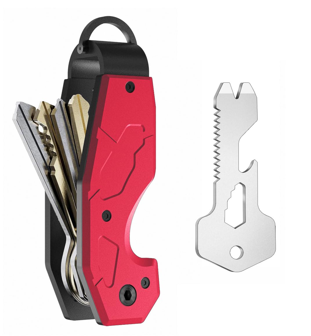 Compact Metal Aluminum Key Organizer, Minimalist Innovative Keyholder-Car Key Chain, Smart KeyChains Key Case up to 6 Keys