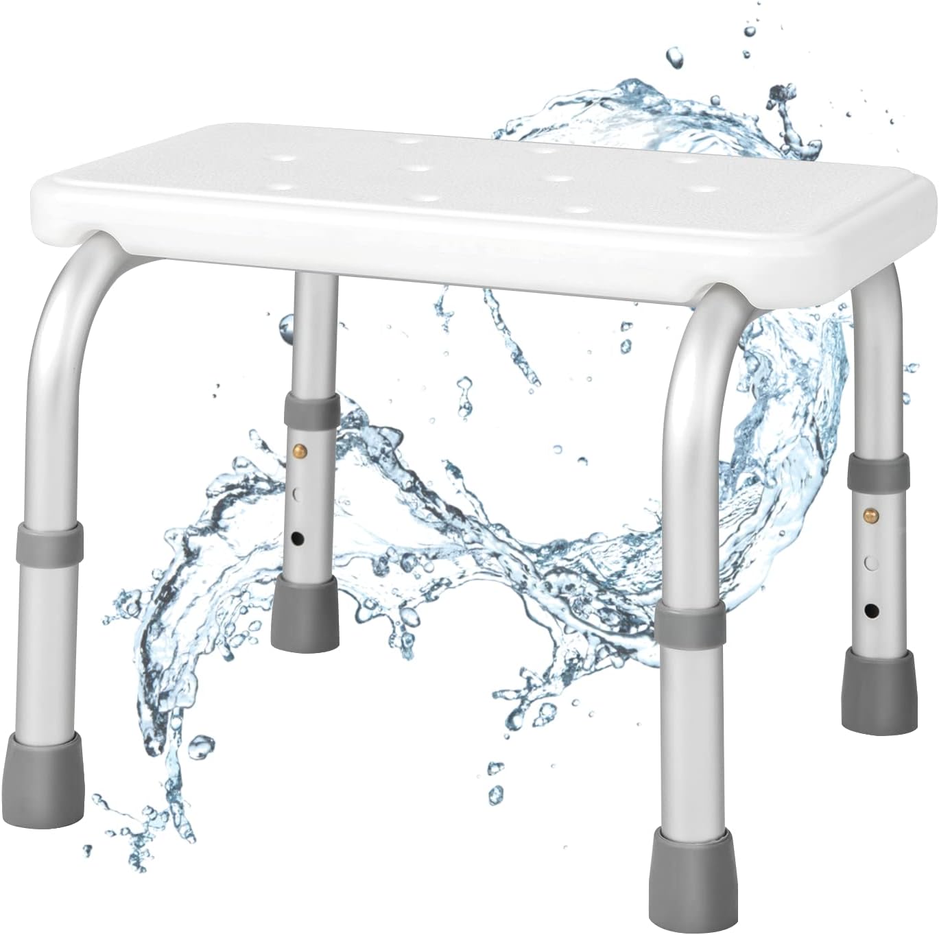 HOMCOM Portable Non-Slip Adjustable Shower and Bath Stool Bench ...
