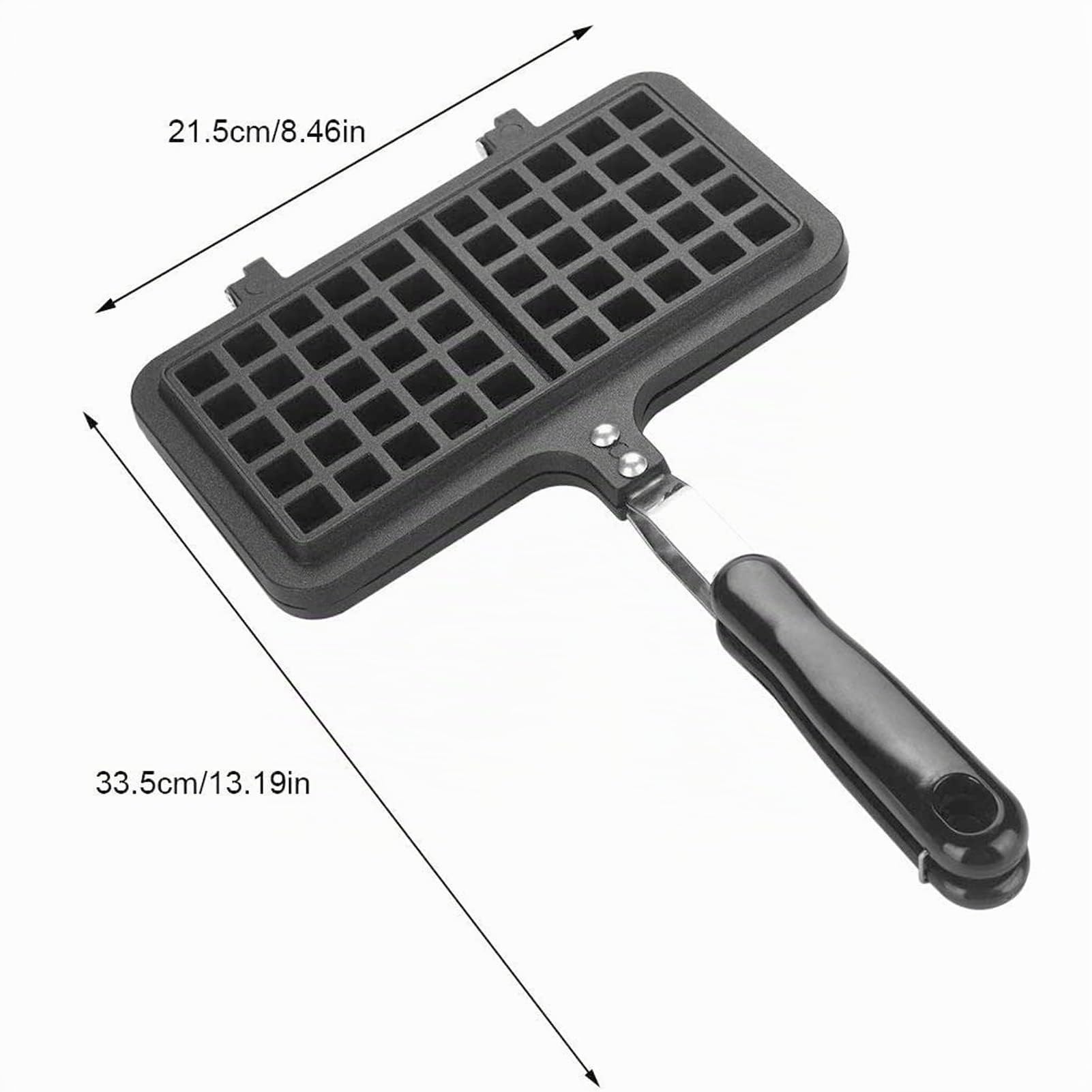 Gaufrier pour cuisinière, poêle à gaufres en fonte antiadhésive Double gaufriers belges pour le camping, la cuisson du petit-déjeuner en famille