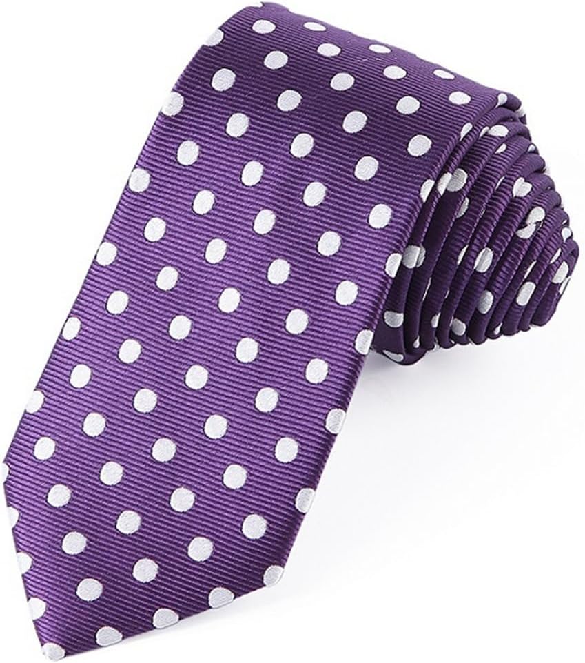 Wine Red Flower Yarn-dyed Silk Tie Men's Necktie Formal Polka Dot