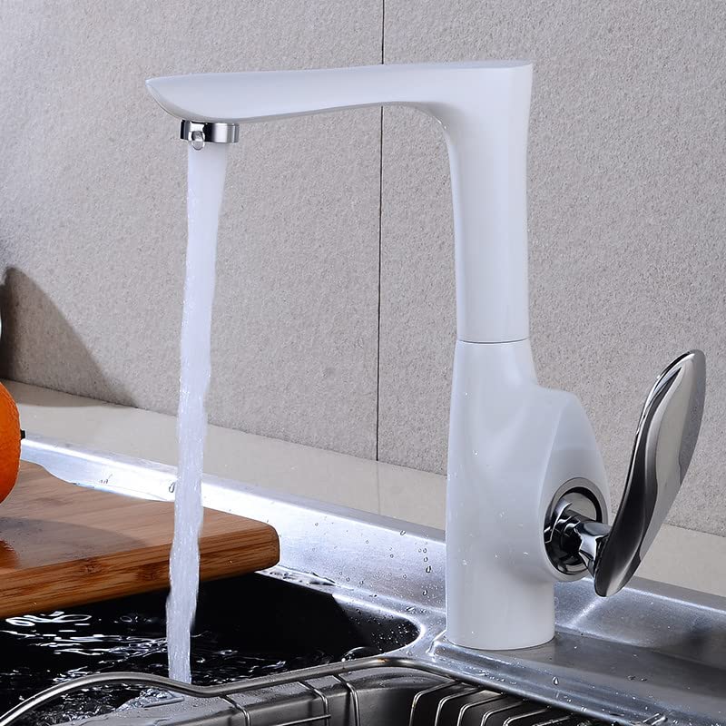 Robinet d'évier de cuisine en laiton noir rotatif à angle droit eau chaude froide
