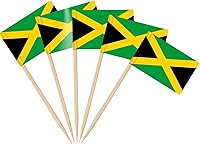 Vista 17 de AhfuLife 200 palillos de dientes con bandera colombiana, palillos de cóctel, mini adornos de bandera colombiana para cupcakes para Copa del Mundo