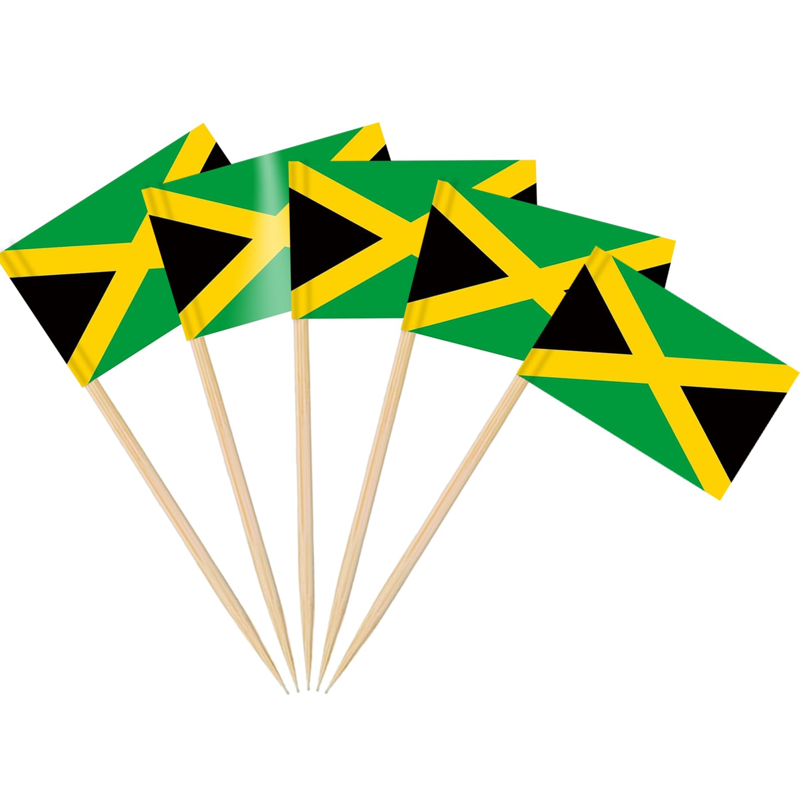 AhfuLife 100/200pcs Jamaica Toothpick Flags, Cocktail Stick Flag for National Day Sandwich Food Cupcake Toppers Tableware World Cup Party Supplies Pub Royal Event Decor (Jamaica, 200 Pcs) โ image 1