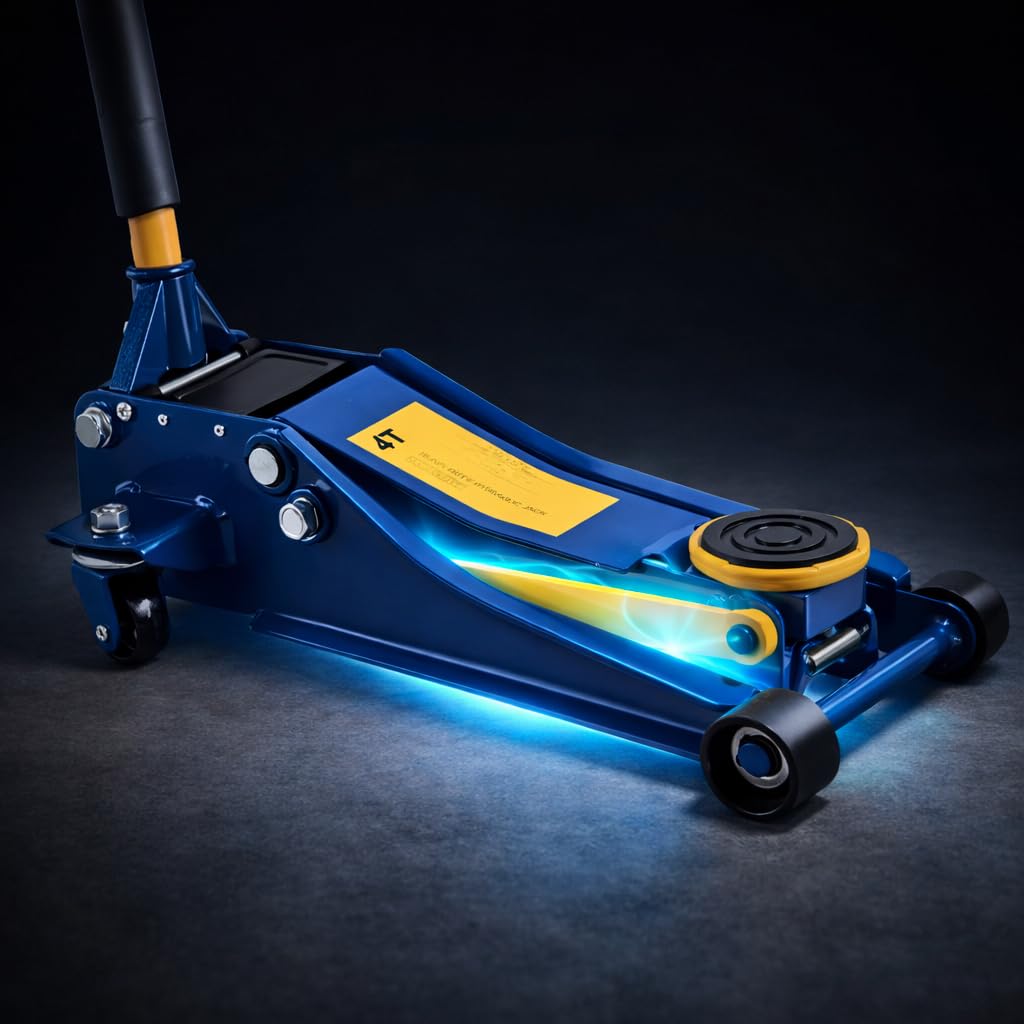 Gato Hidráulico en Carretilla 4T para Auto, Elevador Hidráulico Profesional, Jack de Coche de Bajo Perfil con Ruedas, Brazo de Elevación Estable, Ideal para Taller y Uso Doméstico