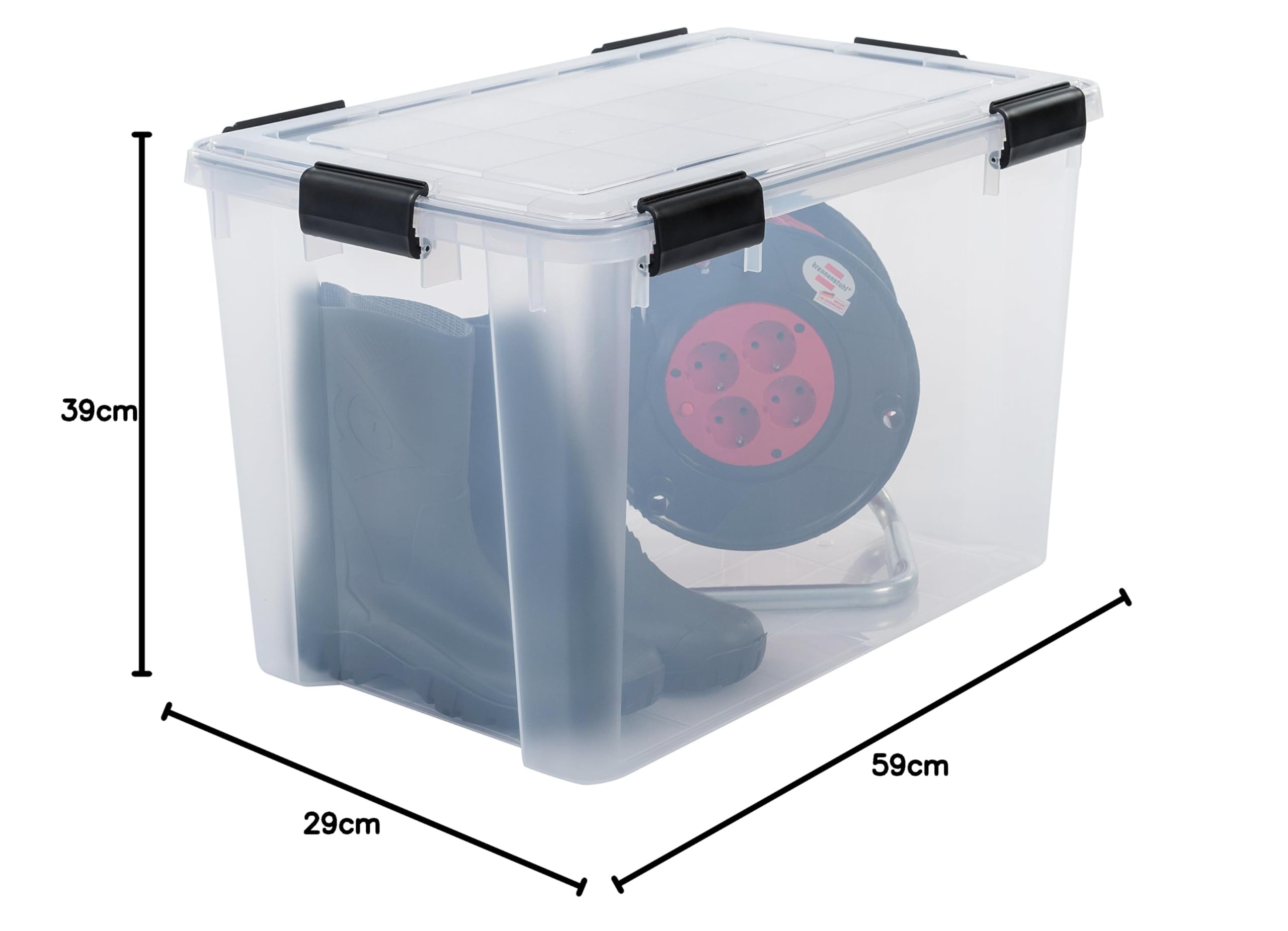 Iris Ohyama, 2er-Set luftdichte Aufbewahrungsboxen All-Weather AT-L -plastik, transparent, 2 x 50 L, L59 x B39 x H29 cm Ohyama, 2er-Set luftdichte All-Weather AT-LD,2 x 70 L, L59 x B39 x H38 cm