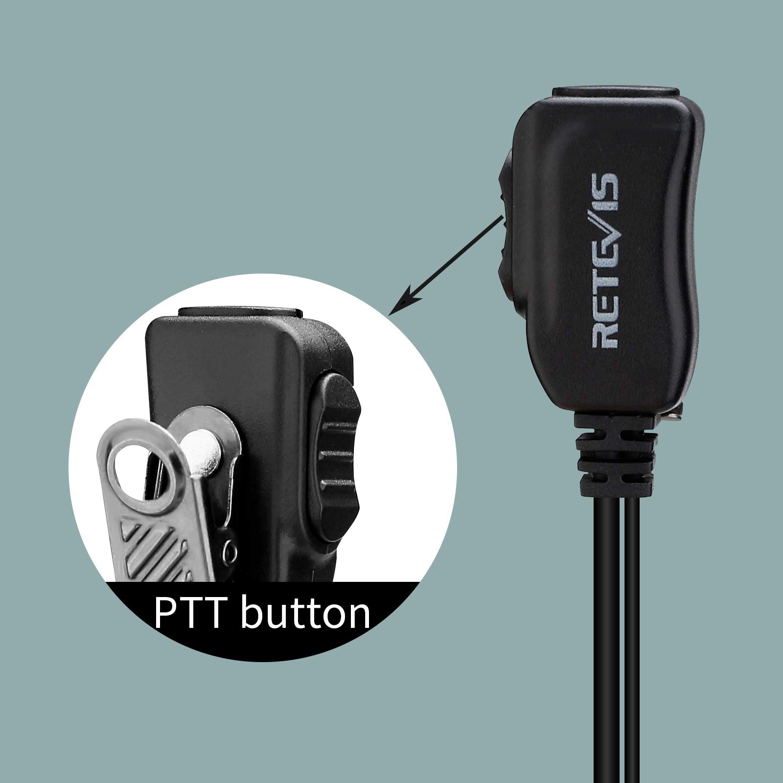 Retevis EEK012 Regulowany Zestaw SłUchawkowy W KształCie Litery D Z Mikrofonem PTT Kompatybilny Z Radiotelefonem Kenwood Baofeng UV5R 888s Retevis RT24 RT27 Zestaw SłUchawkowy Walkie Talkie (1 Szt.)