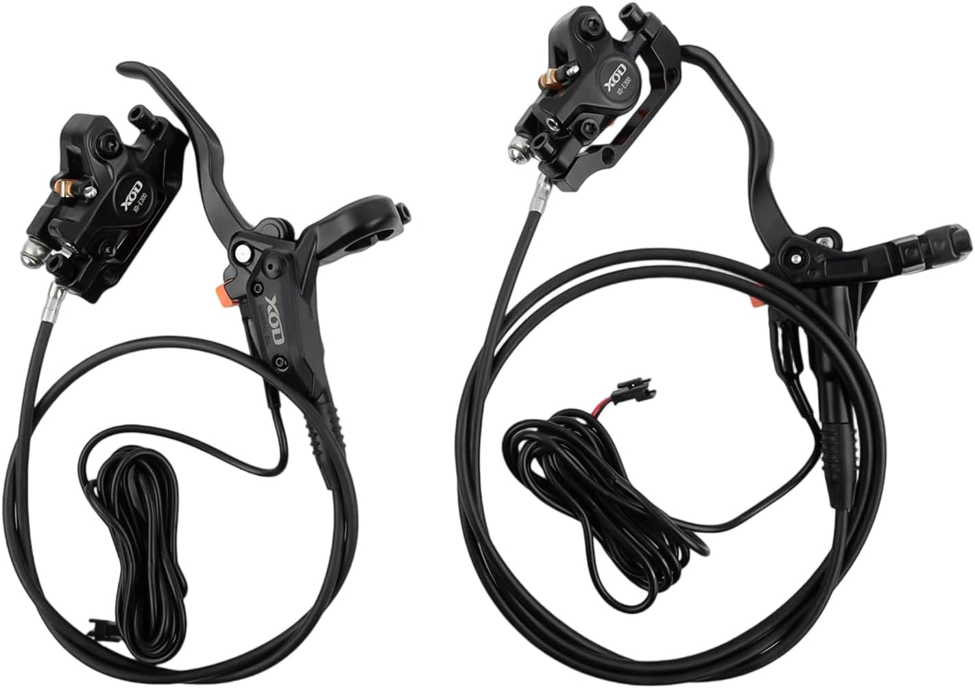 Electric Bikes Hydraulic Disc Brake Set for Mountain/Fat/Downhill/Travel Bike, Right Front/Left Rear Electric Power Control Shifter, Dual Piston Oil Disc Brake Caliper Set (front+rear)