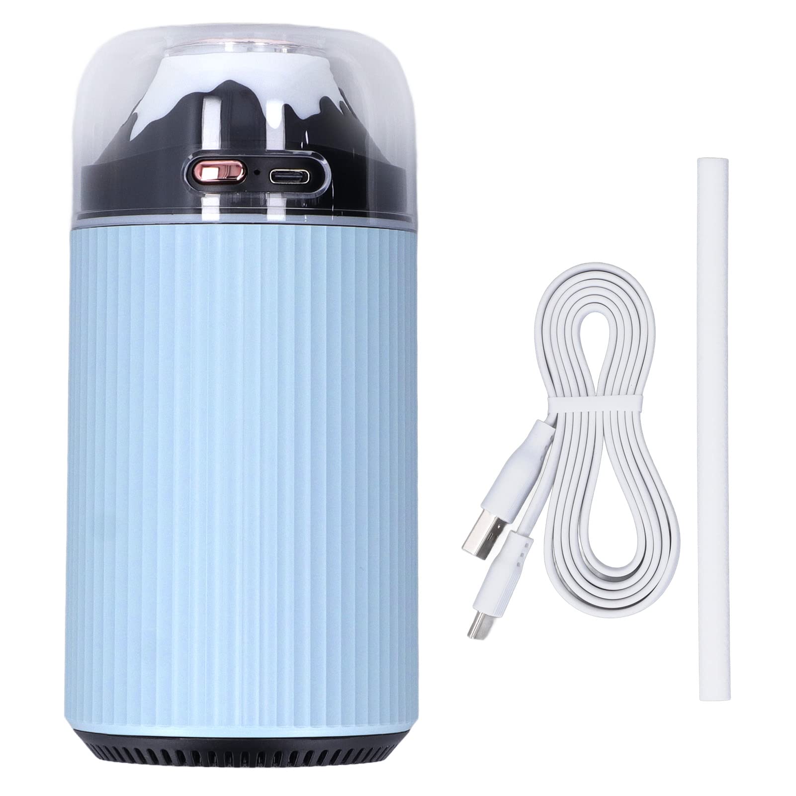 Umidificatore per piccola luce notturna 300ml Nebulizzatore portatile 2 in 1 Mini umidificatore per auto USB con luce notturna per ufficio 5V (Blue)