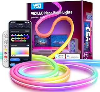Neon Rope Light, 10ft RGB+IC Neon LED Strip Lights with WiFi App Control and Remote, Works with Alexa, Google Assistant, Music Sync, DIY Rope Lights for Bedroom Gaming Room Living Room Wall Decor