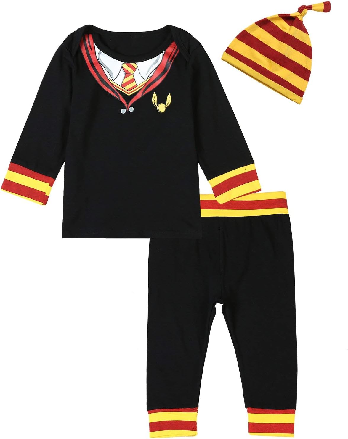 3Pcs Outfit Set Baby Boy Girl Infant Snuggle this Rompers (6-12 Months, Black01)