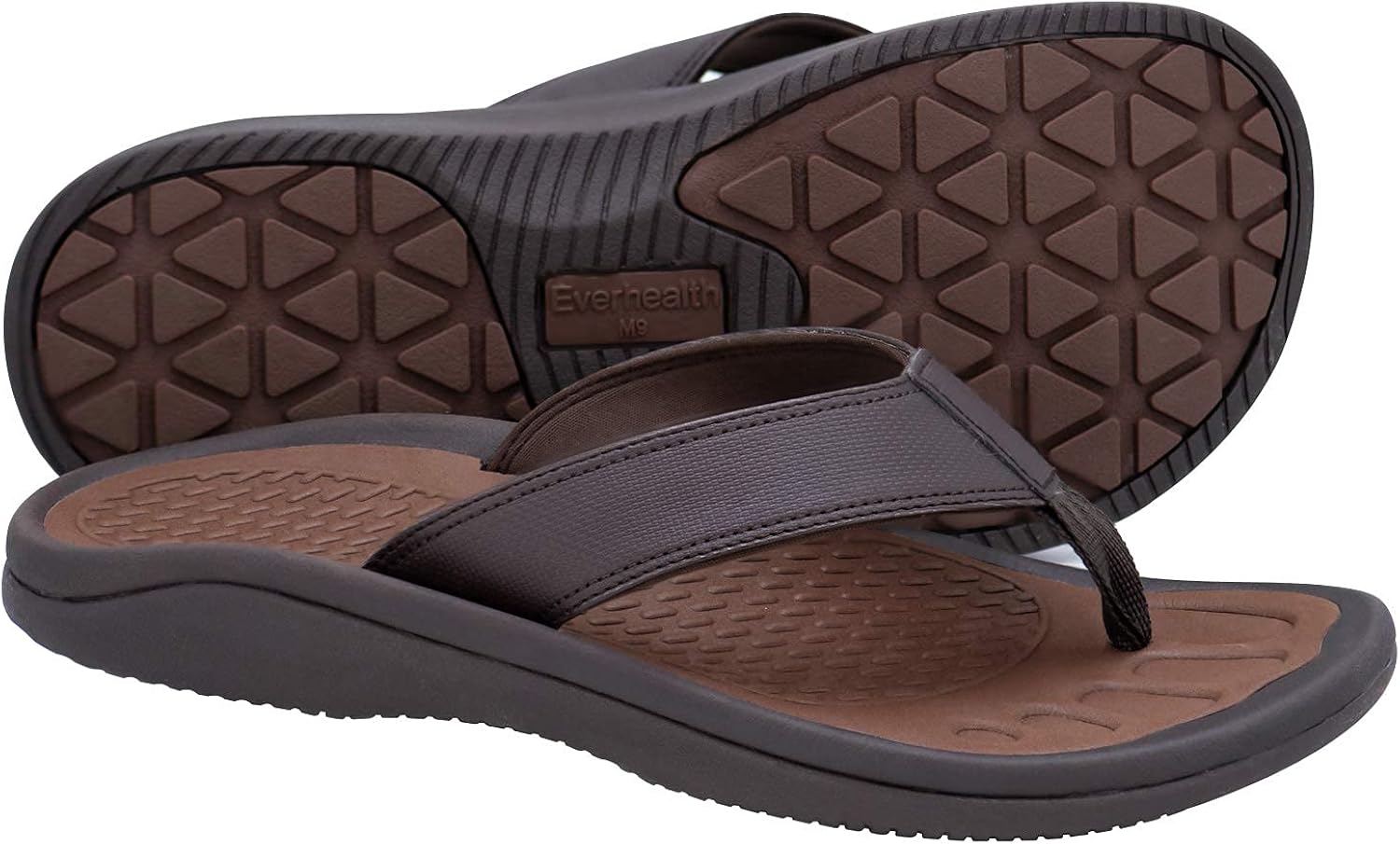 Everhealth Men's Sandals Orthotic Arch Support Flip Flops, Plantar