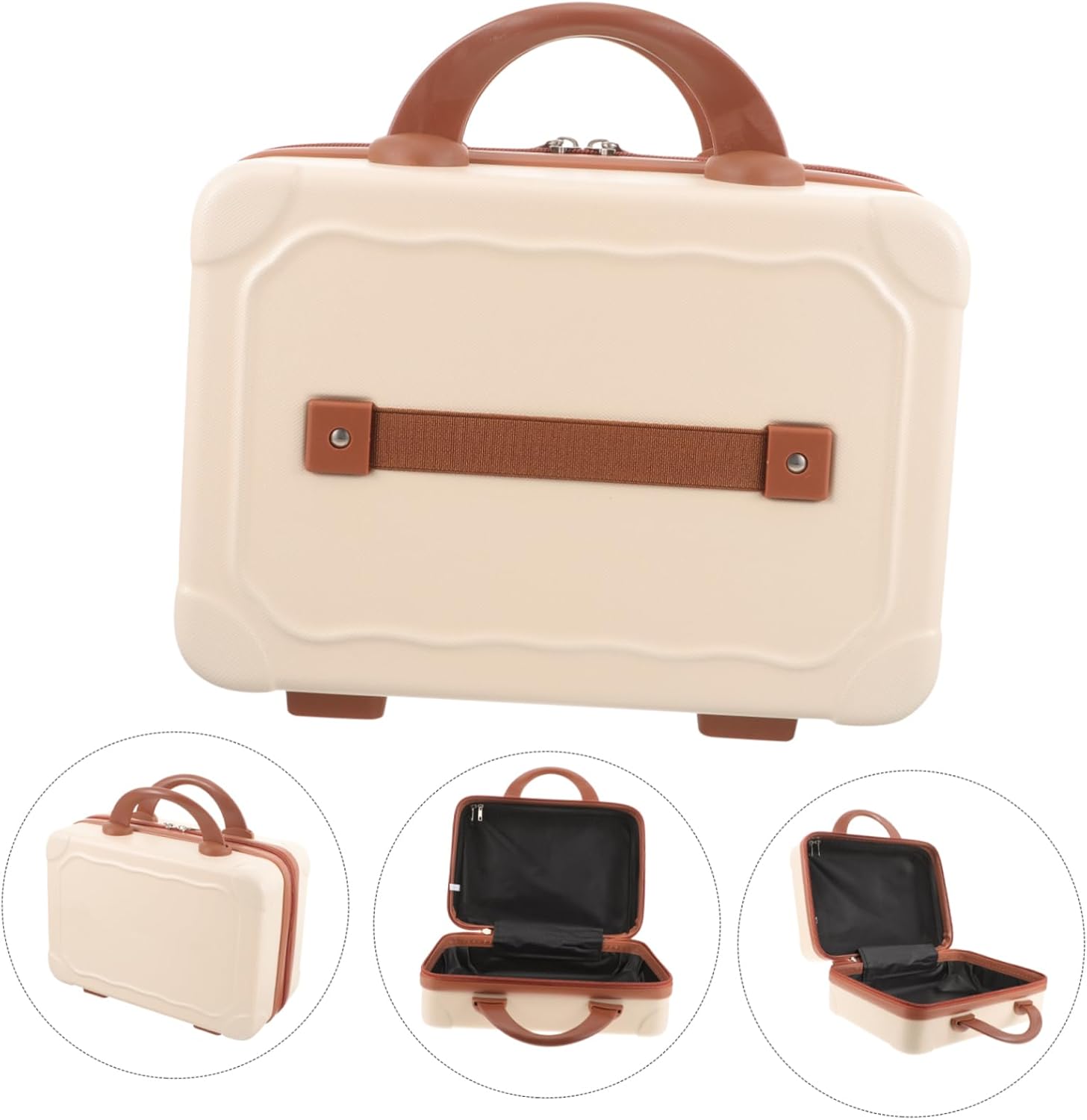 Portable Makeup Travel Case Stylish Cosmetic Organizer Suitcase with Capacity for Women for Organizing Makeup Jewelry and Accessories Compact Design