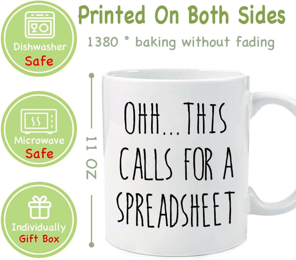 Funny Excel Coffee Mug, Spreadsheet Excel Cup Gifts for Friends, Accountant Cups Gifts for Men Coworkers Accounting Boss Friends NA CPA CFO, Fun Spreadsheet Mug - Image 4