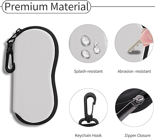 Miniatura 3 de Hion Gafas de sol suave caso ultra ligero neopreno cremallera gafas caso con clip de cinturón