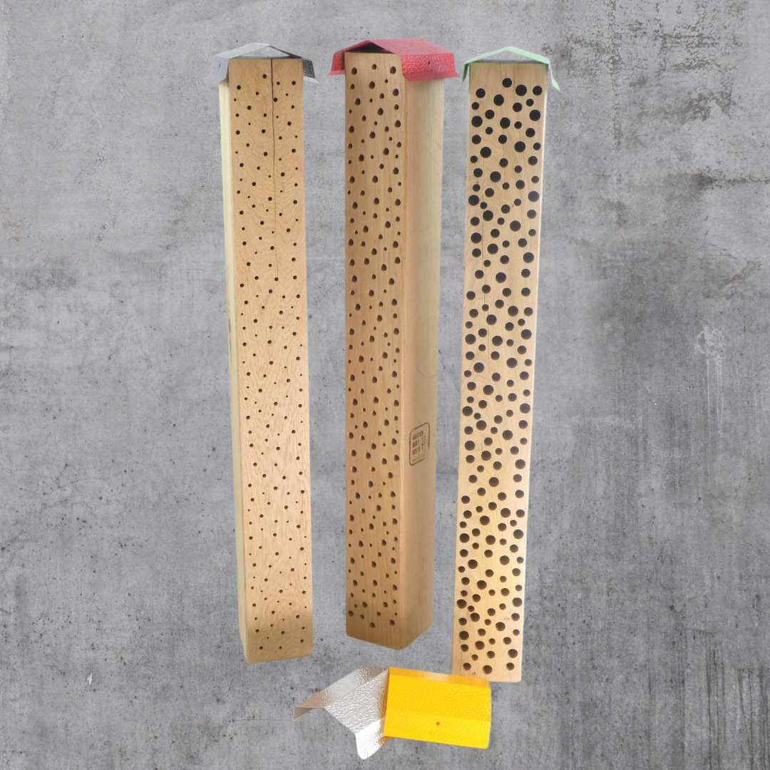 Casetta per api, tronco per insetti, in legno massiccio, per api selvatici, 50 cm
