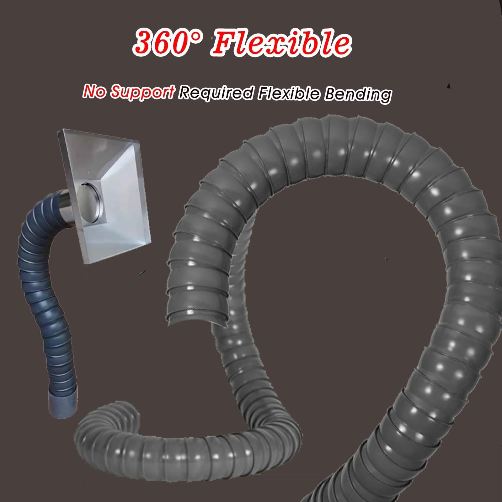 Kit de manguera extractora de polvo industrial, tubo flexible de extracción de humo con capucha de acero inoxidable, brazo de extracción de humos para soldadura, 4-8 pulgadas, 2 m de longitud