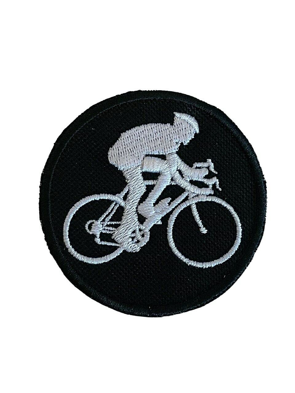 Smartbadge® Cycling Cyclist Silhouette Embroidered Sew/Iron on Patch (A)