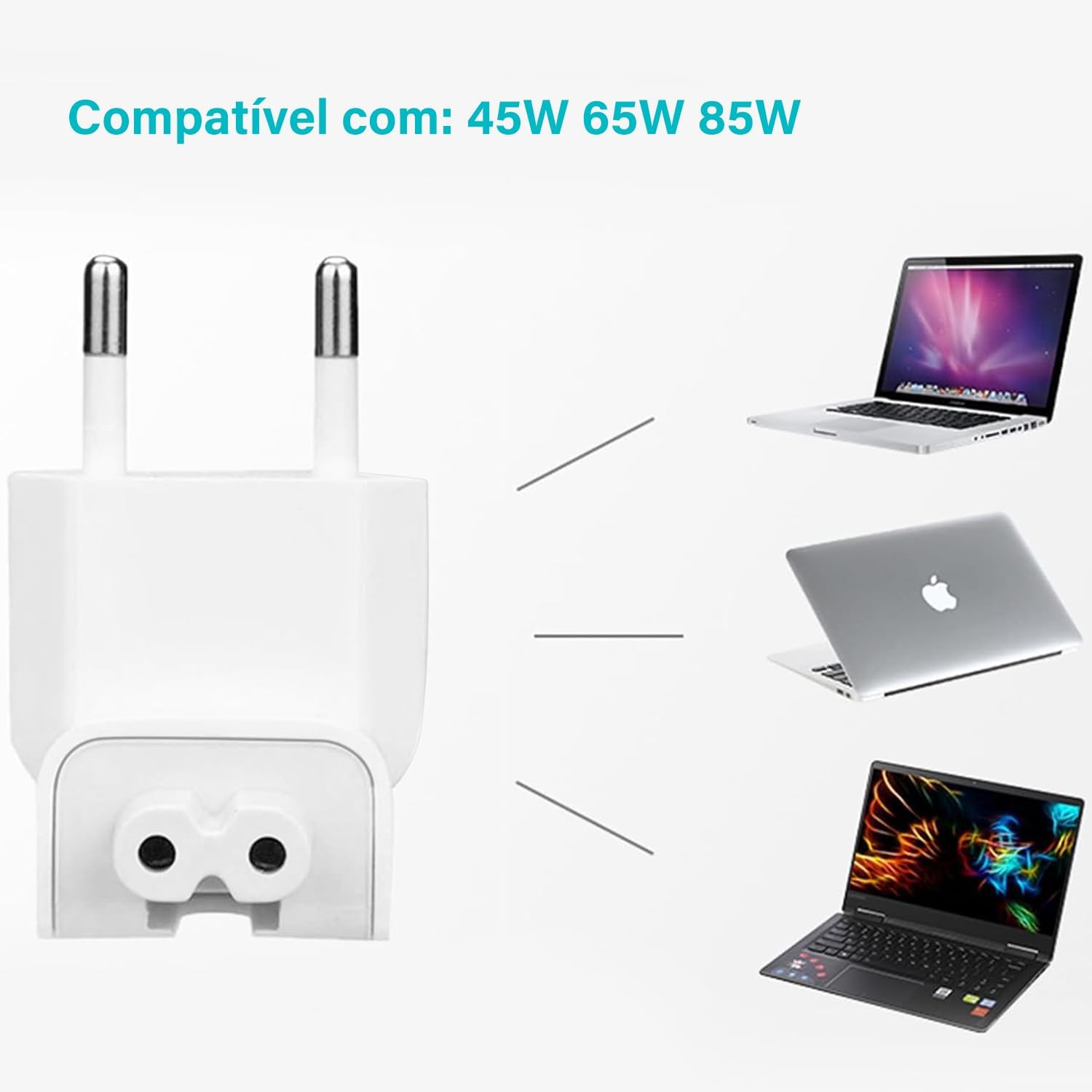 Plug Tomada Adaptador Para Macbook - Plug de UE, Compatível com MacBook Pro/Air, iPhone, iPad - Carregador Tomada, Aplicável ao Brasil