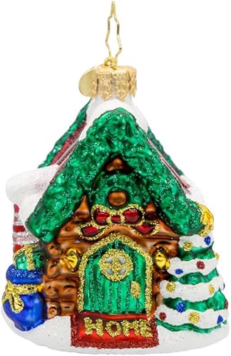 Miniatura 8 de Christopher Radko Decoración de cristal europeo hecha a mano para árbol de Navidad, corona alegre